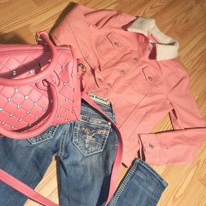 ISAAC MIZRAHI coral denim jacket!!!